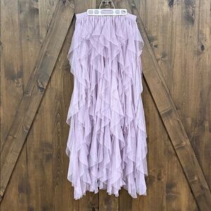 Elegant Layered Ruffle Skirt in Light Purple